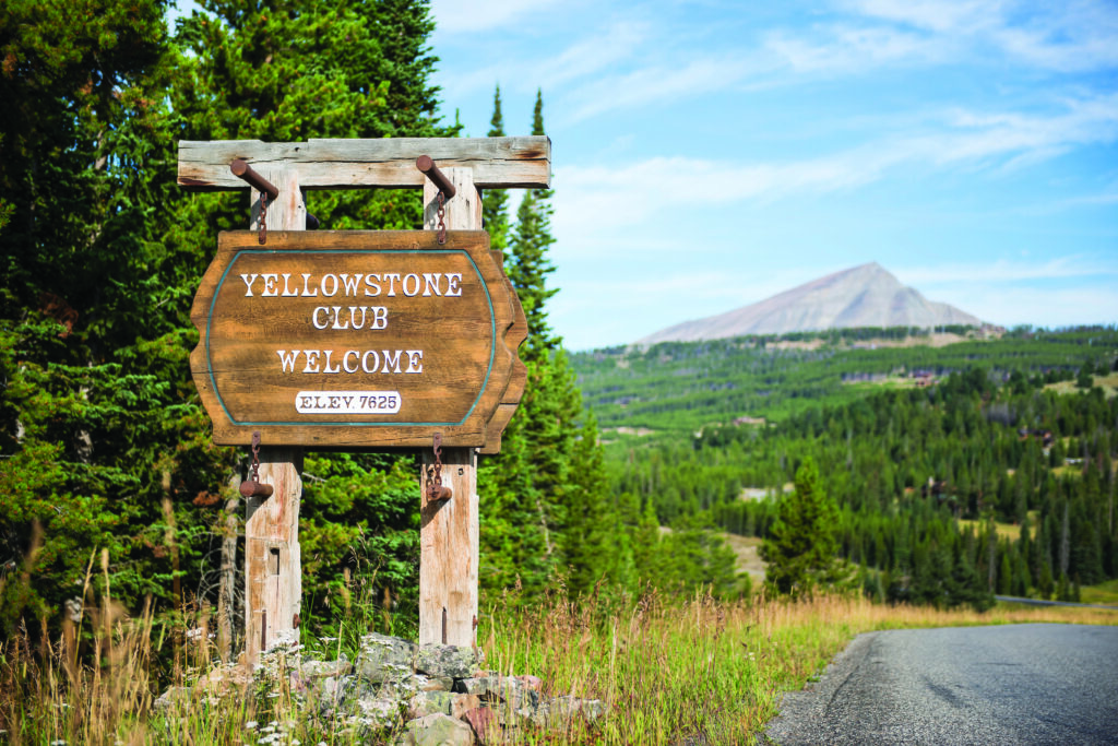The entrance to Yellowstone Club. Photograph courtesy of Lone Mountain Land Company